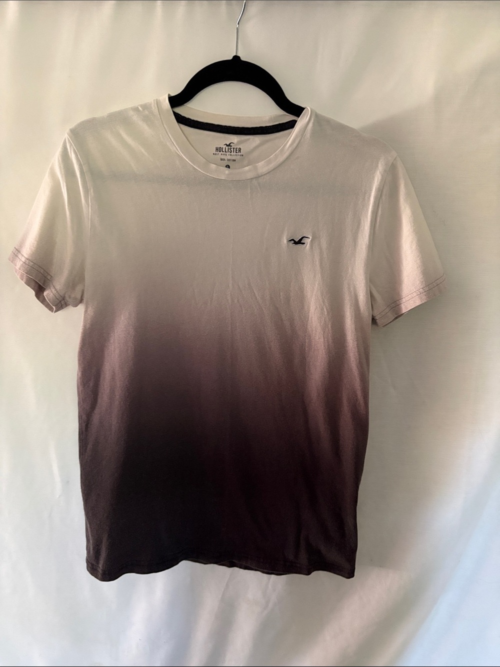 Hollister Men’s Gradient Crew Neck Tee - White to Brown
